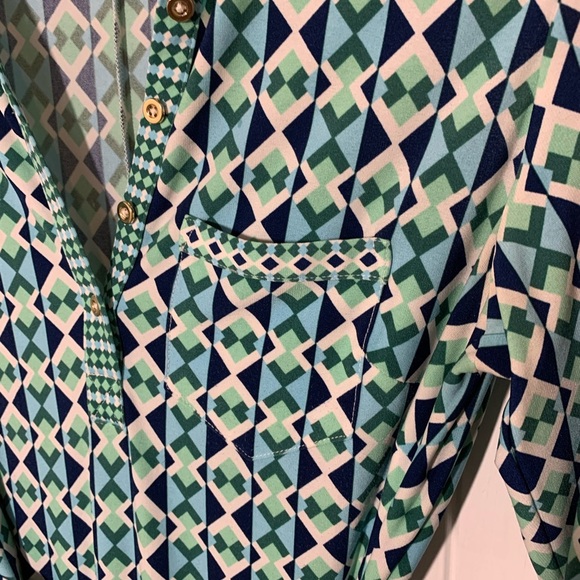 Diane Morgan Geometric Pattern Collard Dress - Picture 5 of 5